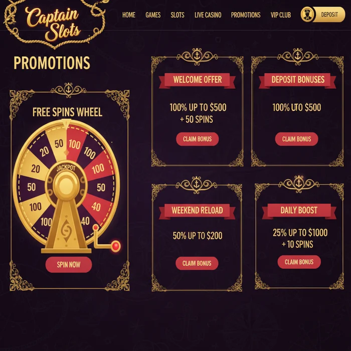 Captain Slots Casino Bonus